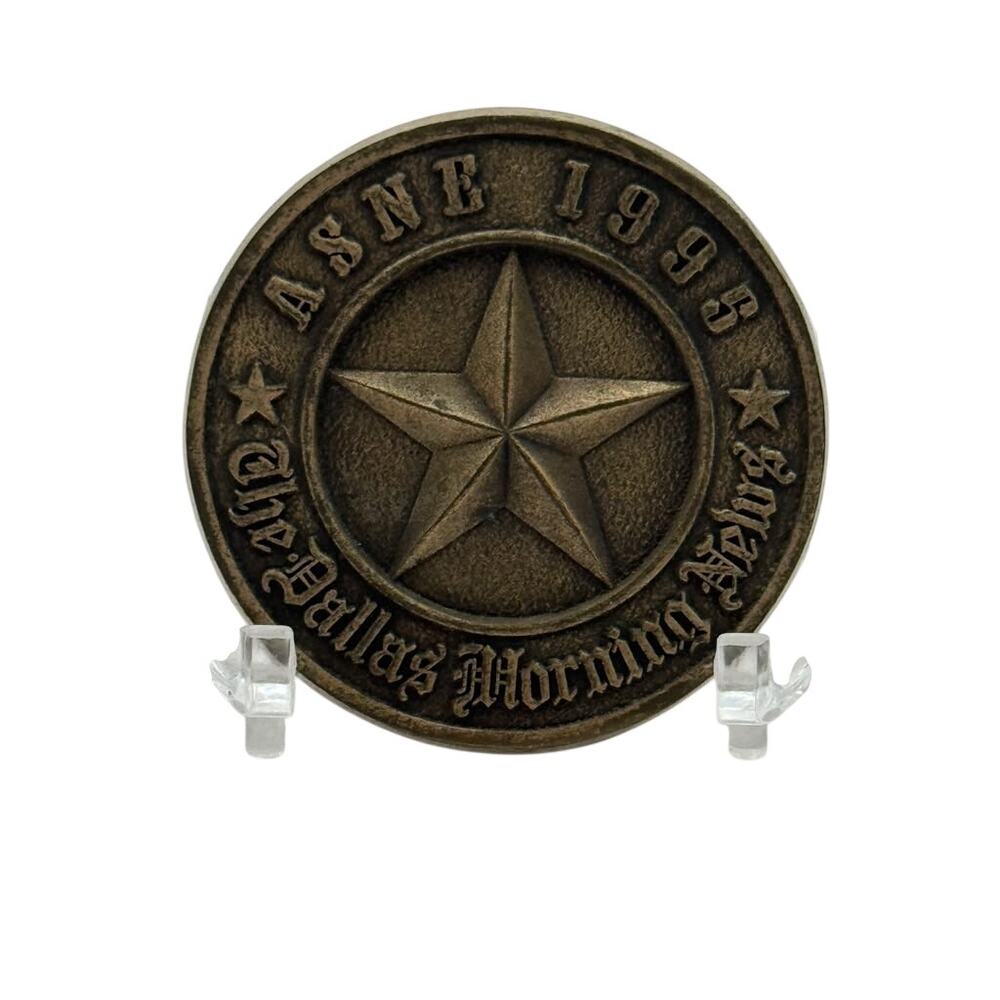 Vintage Award Design Medals Texas Star Bank Bank Advertising Belt Buckle